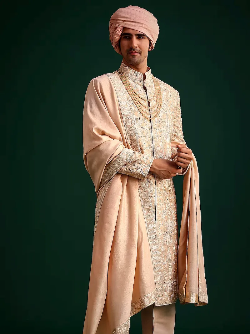 Silk Blend Sherwani – Jinal Collection